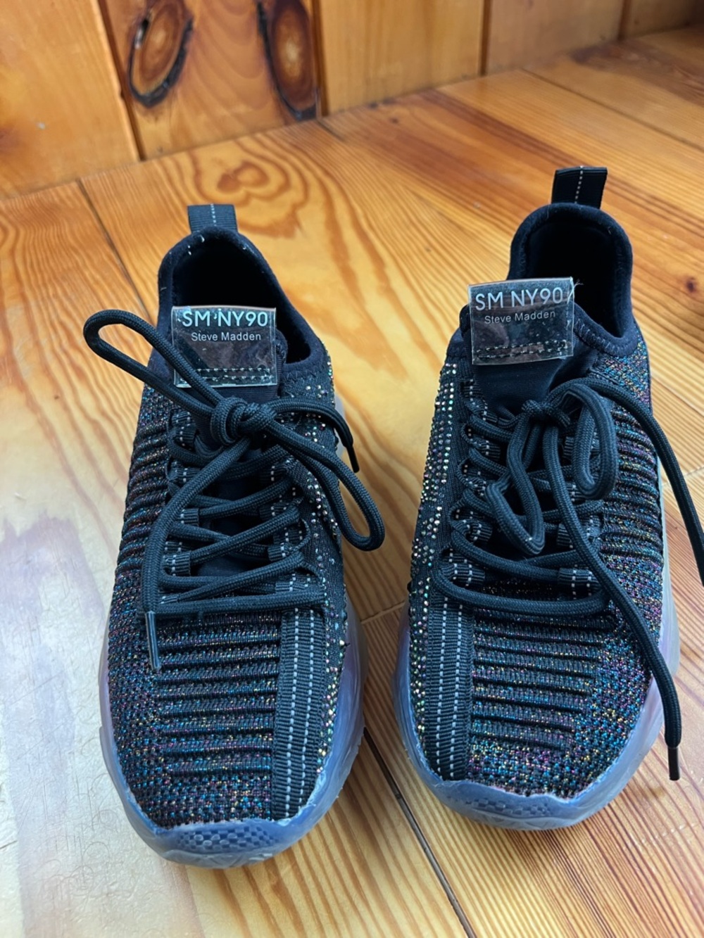 STEVE MADDEN Maxima Rhinestone
Black Trainers Sneakers Shoes size 4
